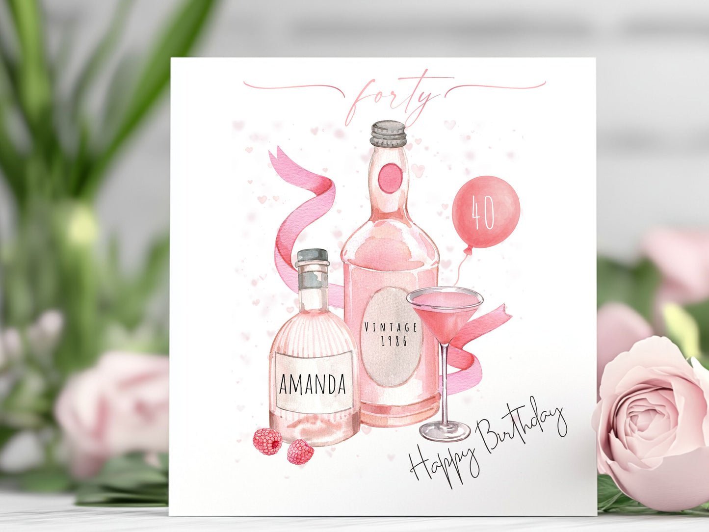 Personalised 40th Birthday Card for Mum, Daughter, Granddaughter, Friend