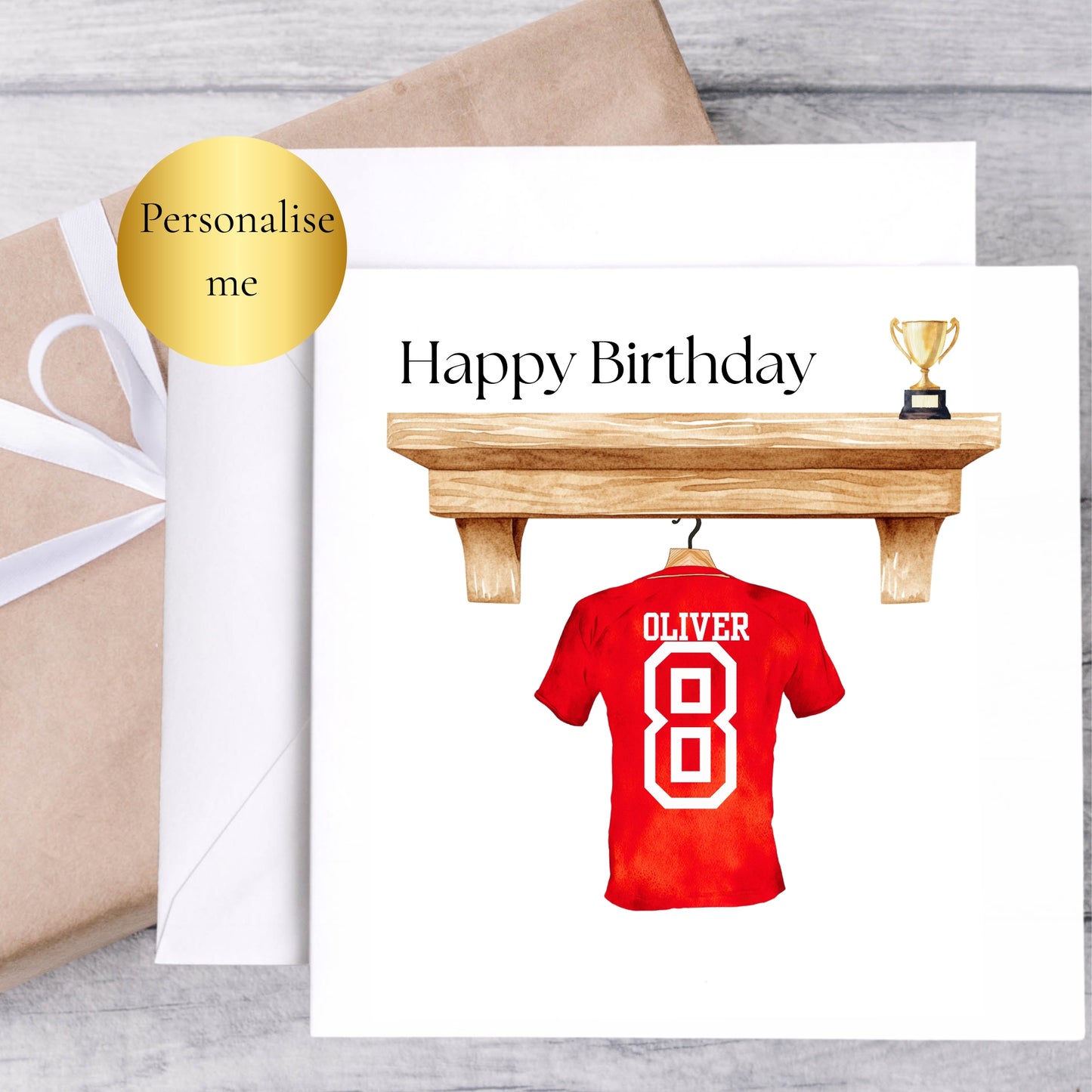 Personalised Football Shirt Birthday Card
