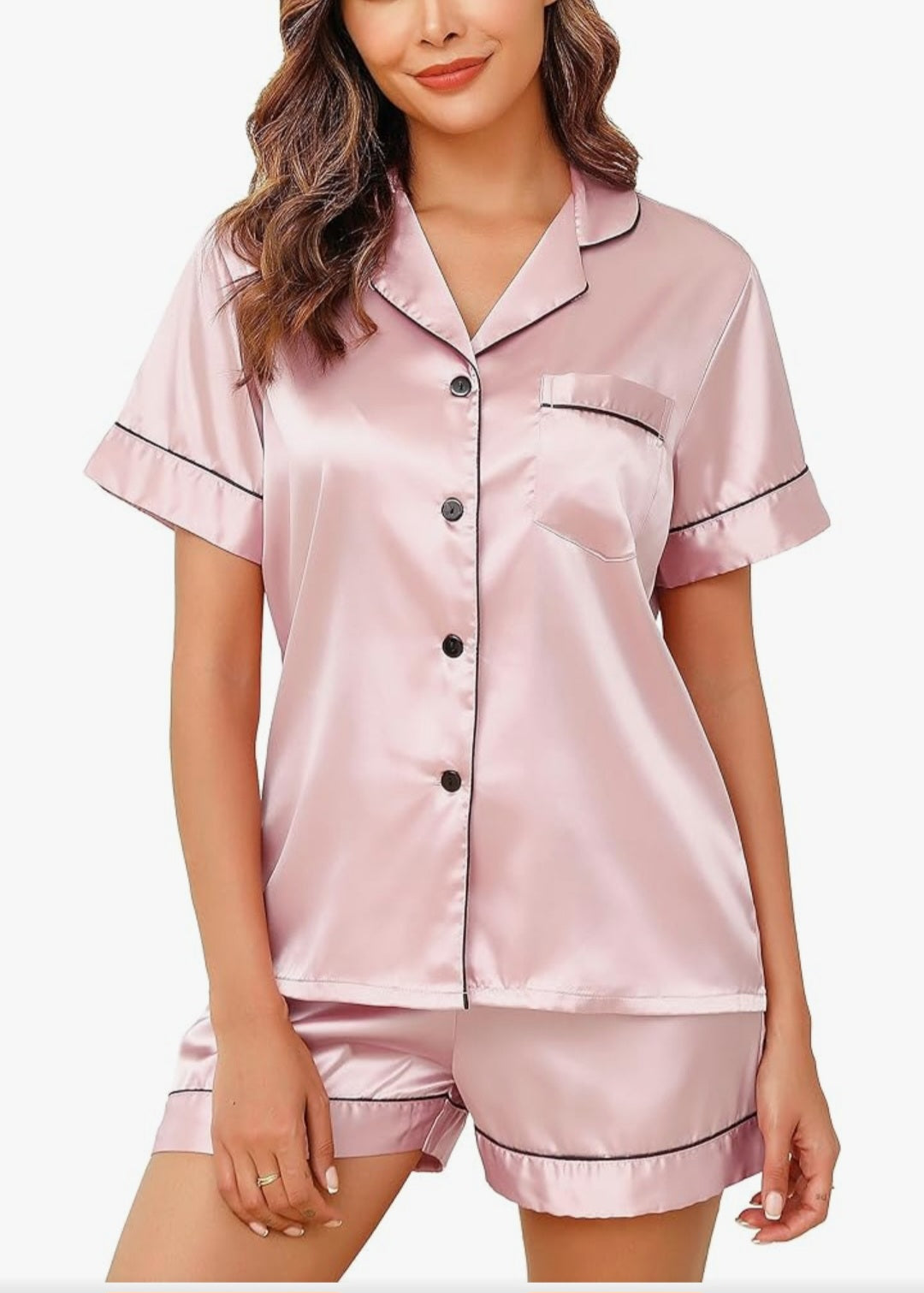 Personalised Silk Pyjamas Set – Luxury Satin Short Pyjama Set | Custom Name Ladies Nightwear Gift