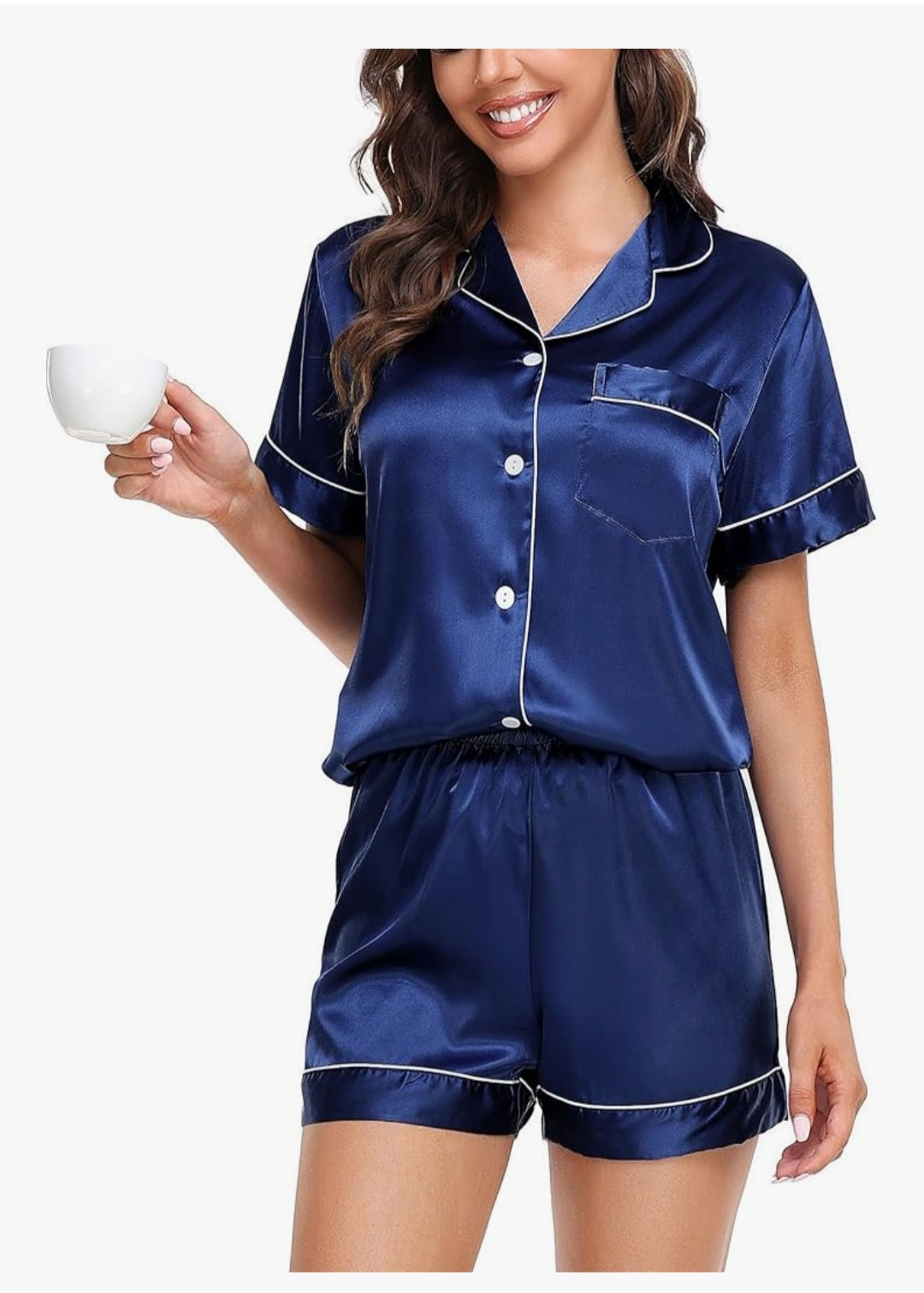 Personalised Silk Pyjamas Set – Luxury Satin Short Pyjama Set | Custom Name Ladies Nightwear Gift