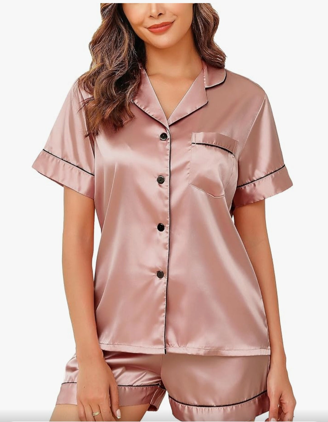Personalised Silk Pyjamas Set – Luxury Satin Short Pyjama Set | Custom Name Ladies Nightwear Gift
