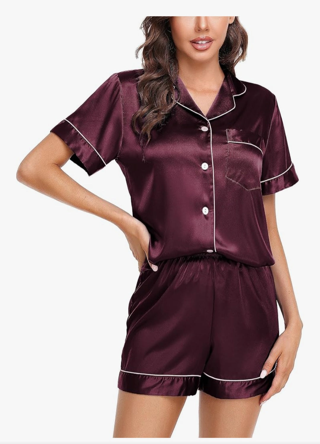 Personalised Silk Pyjamas Set – Luxury Satin Short Pyjama Set | Custom Name Ladies Nightwear Gift