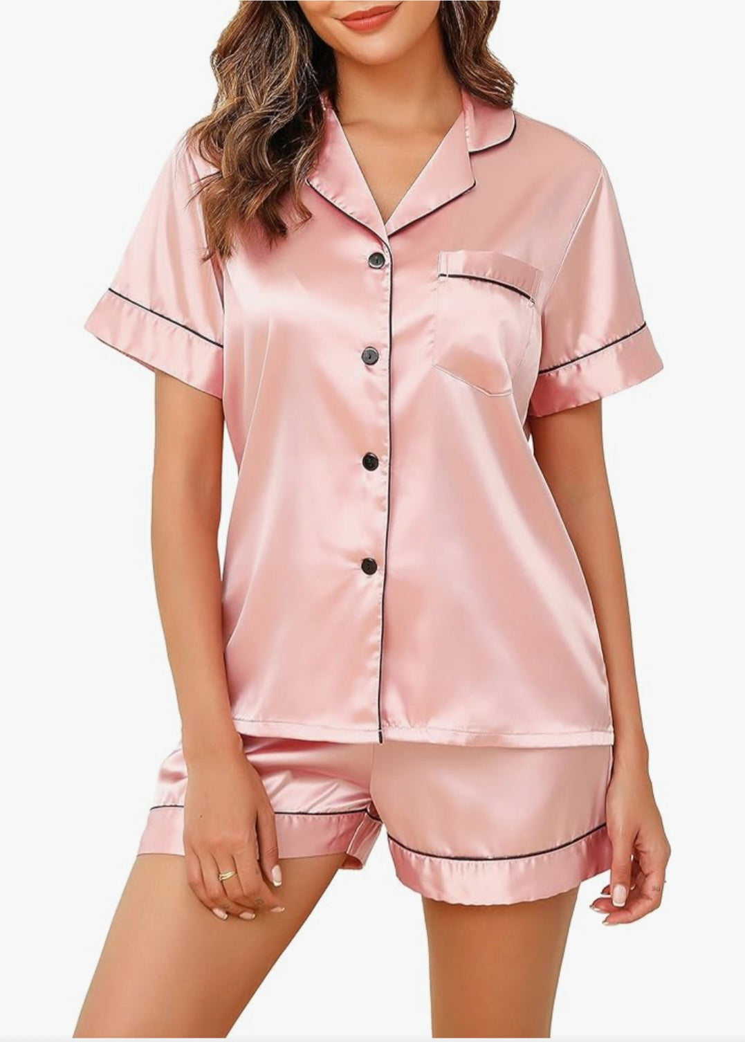 Personalised Silk Pyjamas Set – Luxury Satin Short Pyjama Set | Custom Name Ladies Nightwear Gift