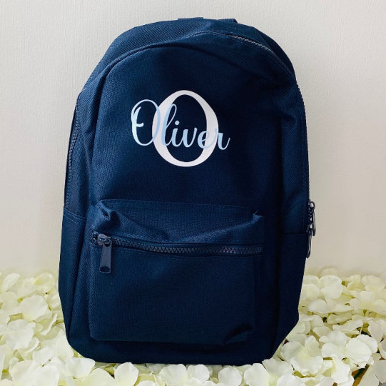 Personalised back pack, School bag, PE and Sports rucksack, Blue, Navy, Black, Green, Grey, name on