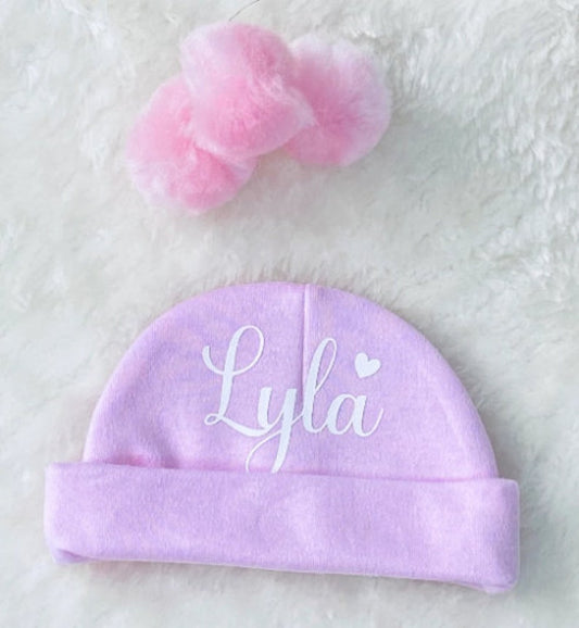 Tiny pink baby hats, personalised premature baby hat, new born, hospital set