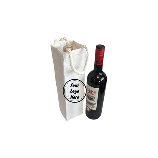 Personalised Custom Bottle Gift Bag | Custom Message Burlap Wine Bottle Bag | Tote Holder
